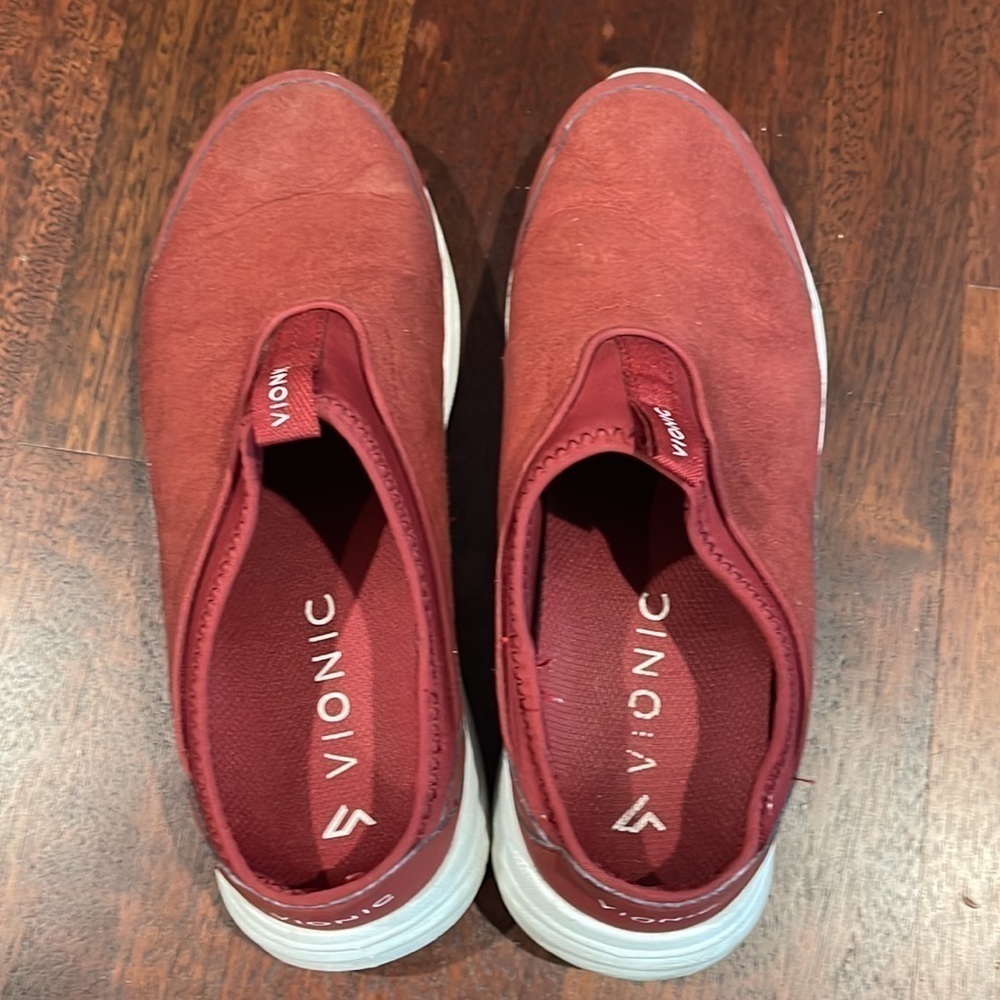 Vionic Micro Suede Adell Burgundy Sneakers Slides Slip Ons - Picture 4 of 5